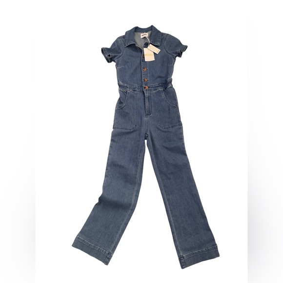 NWT Show Me Your Mumu Emery Denim Jumpsuit French Blue Medium Wash Size Small - Picture 4 of 15